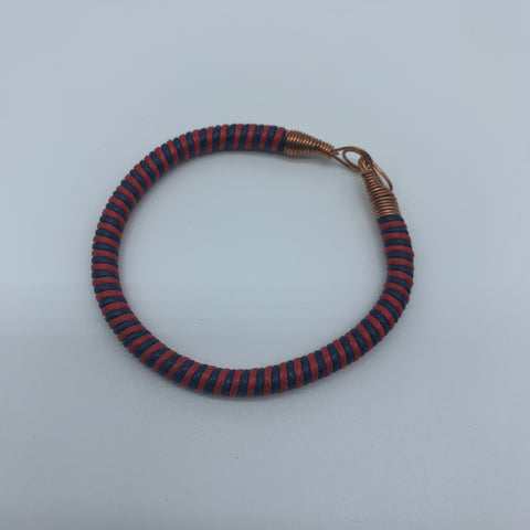 Thread W/Metal Wire Bracelet-Red Variation 4 - Lillon Boutique