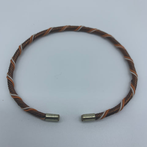 Telephone Wire W/Metal Wire Bracelet-White Variation 2 - Lillon Boutique