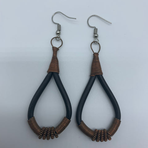 Plastic Earrings W/Metal Wire-Black Variation - Lillon Boutique