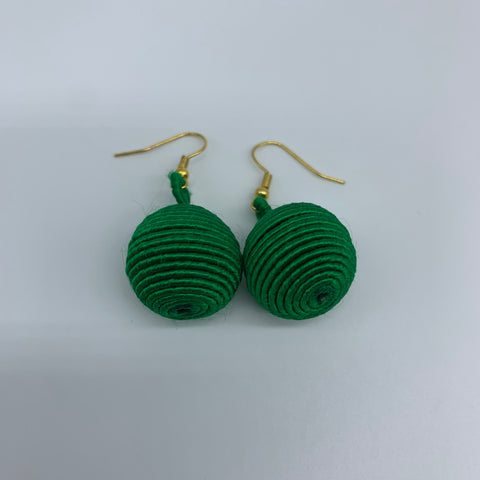 Thread W/Metal Earrings-Green 2