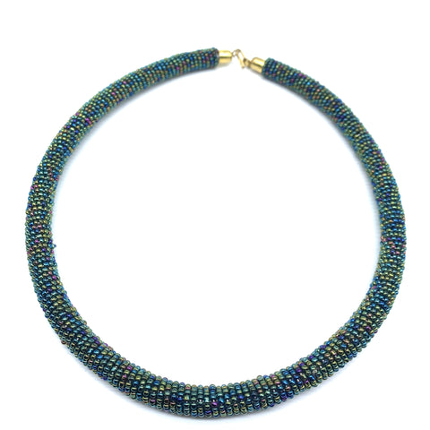 Bead Bangle Necklace- Metallic Multi Colour Variation