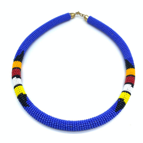 Beaded Bangle Necklace-Blue Variation 2
