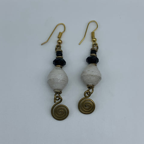 Recycled Paper Earrings-  Rena White Variation