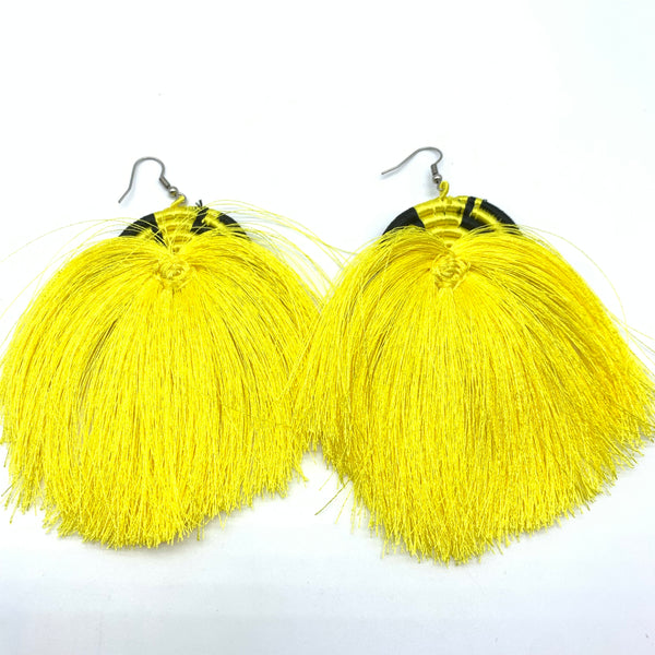 Thread Earrings Keza- Yellow Variation 2