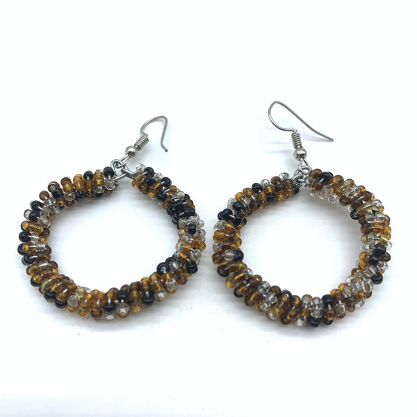 Beaded Earrings Kaweria-Brown