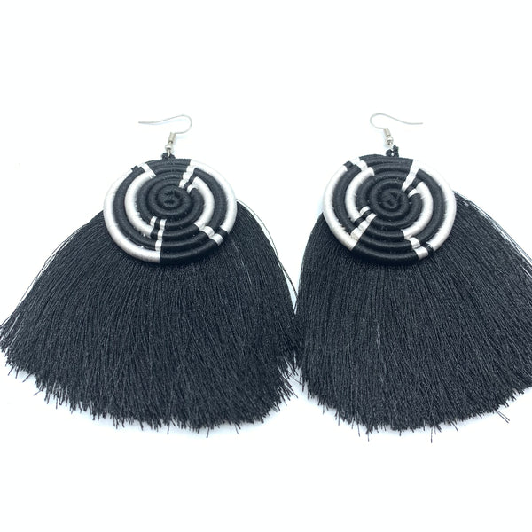 Thread Earrings Keza- Black Variation 2