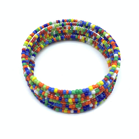 Beaded Coil Bracelet-Multi Coulour Variation 4