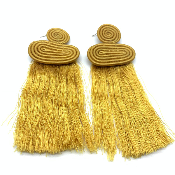 Thread Earrings Leza-Gold Variation