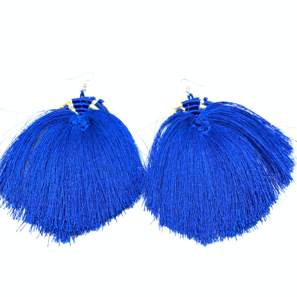 Thread Earrings Keza- Blue Variation 2