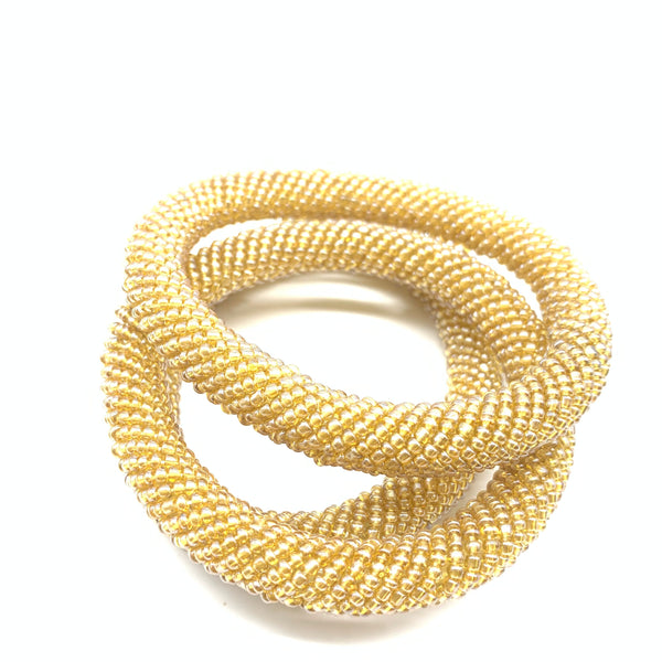 Beaded Bangle-Champagne