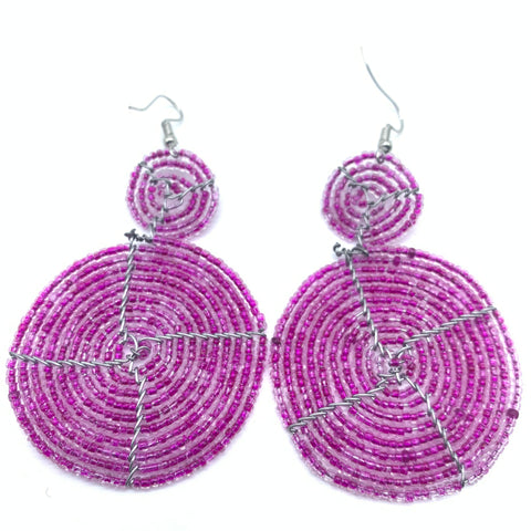 Beaded Earrings-Pink Variation 4