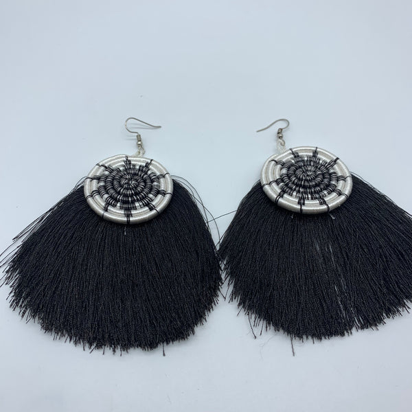 Thread Earrings Keza- Black Variation