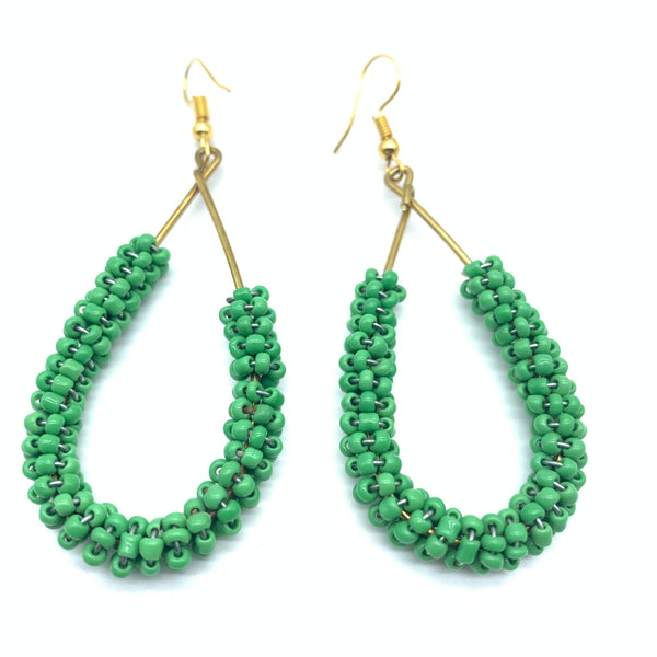 Beaded Earrings Nuru-Green