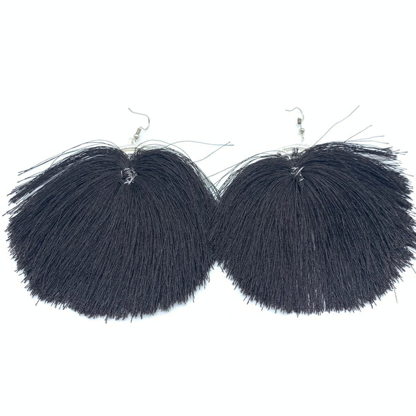 Thread Earrings Keza- Black Variation