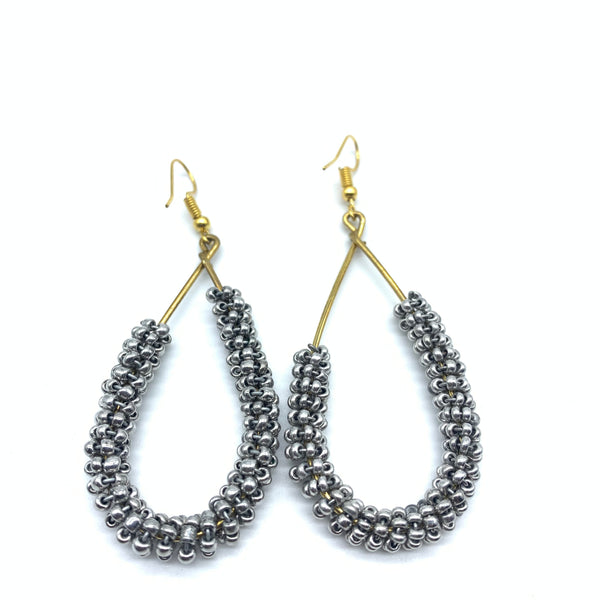 Beaded Earrings Nuru-Silver