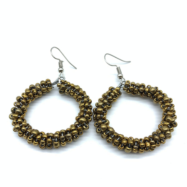 Beaded Earrings Kaweria-Gold