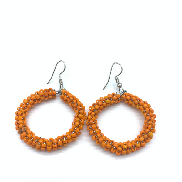 Beaded Earrings Kaweria-Orange