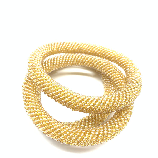 Beaded Bangle-Champagne