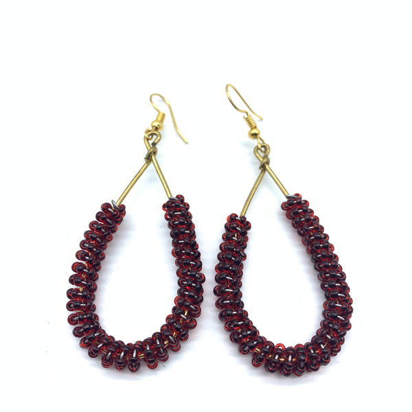 Beaded Earrings Nuru-Red 2