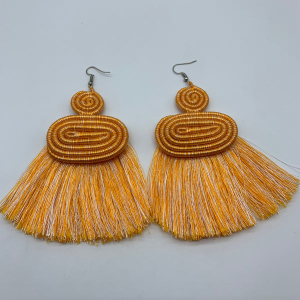 Thread Earrings Meza-Orange Variation