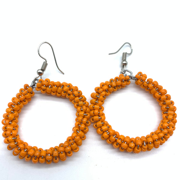 Beaded Earrings Kaweria-Orange