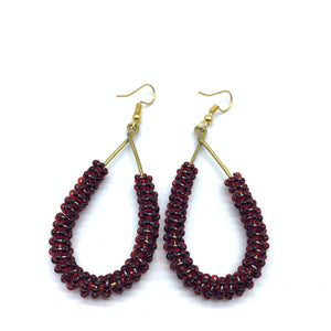 Beaded Earrings Nuru-Red 2