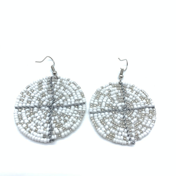 Beaded Earrings Duni-White