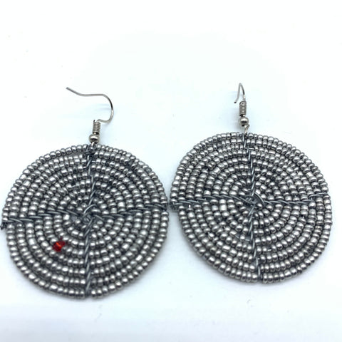 Beaded Earrings Duni-Silver