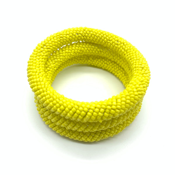 Beaded Bangle-Yellow 2