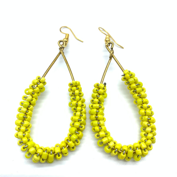 Beaded Earrings Nuru-Yellow