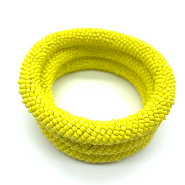 Beaded Bangle-Yellow 2