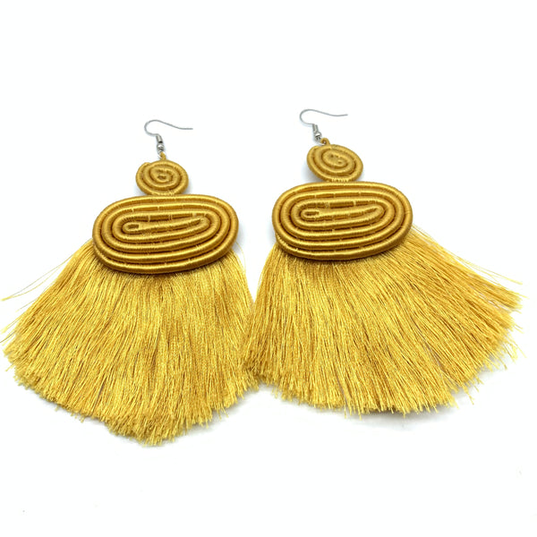 Thread Earrings Meza-Gold Variation