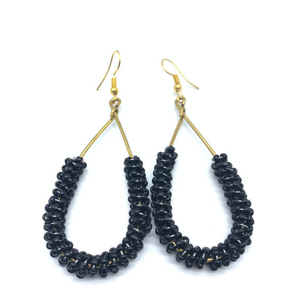 Beaded Earrings Nuru-Black