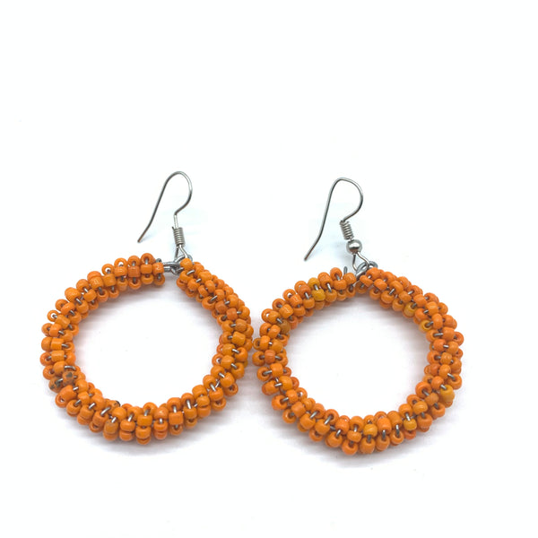 Beaded Earrings Kaweria-Orange