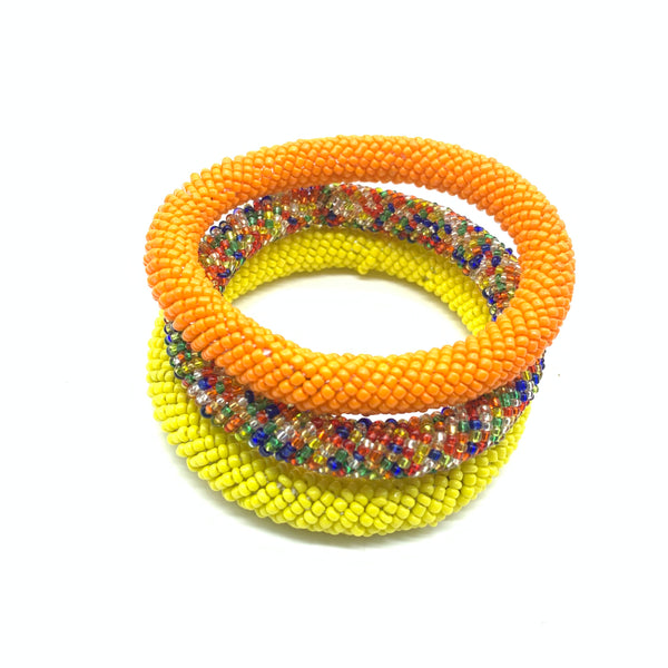 Beaded Bangle-Orange