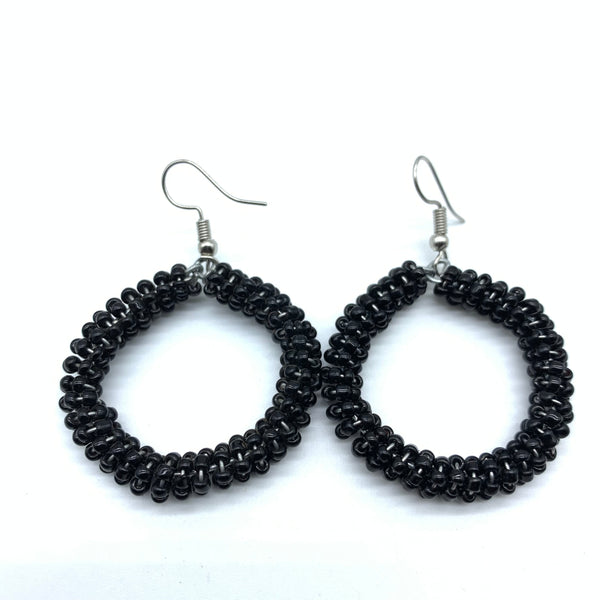 Beaded Earrings Kaweria-Black