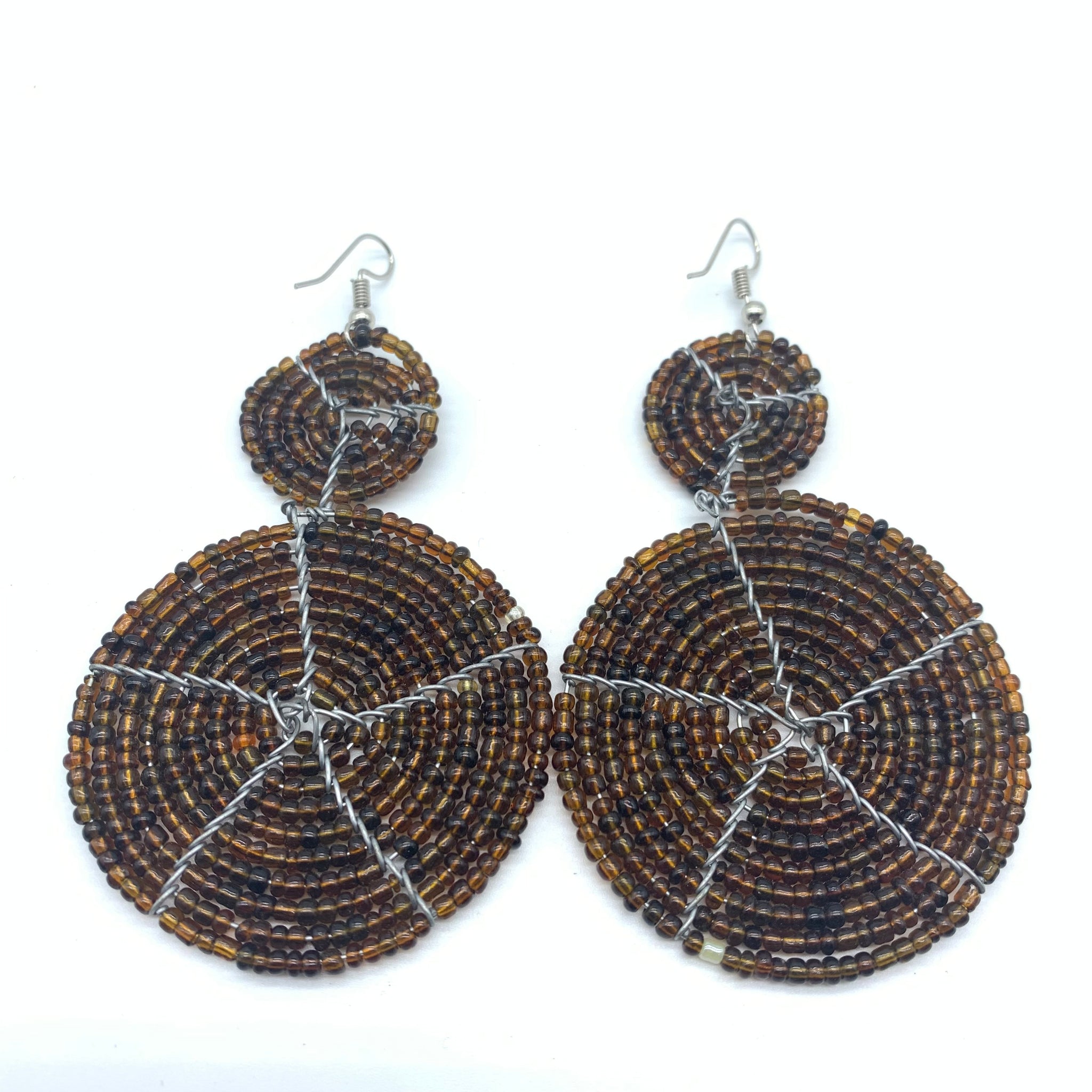 Beaded Earrings- Brown Variation