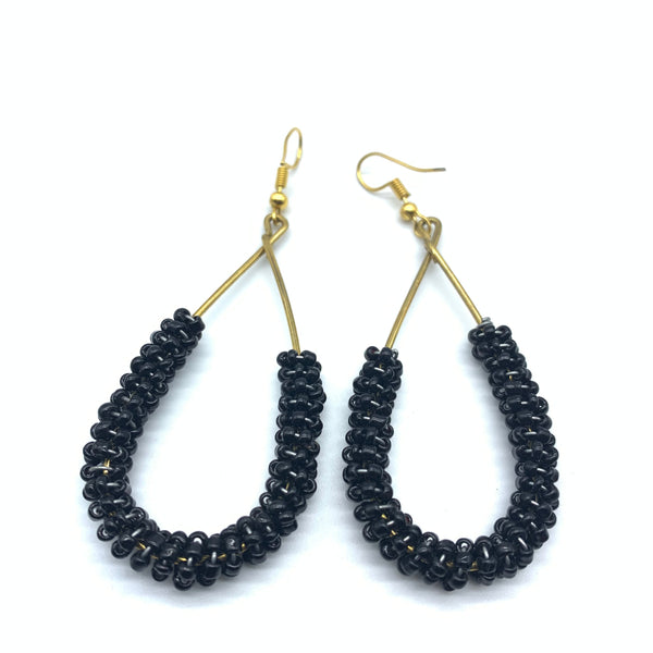 Beaded Earrings Nuru-Black