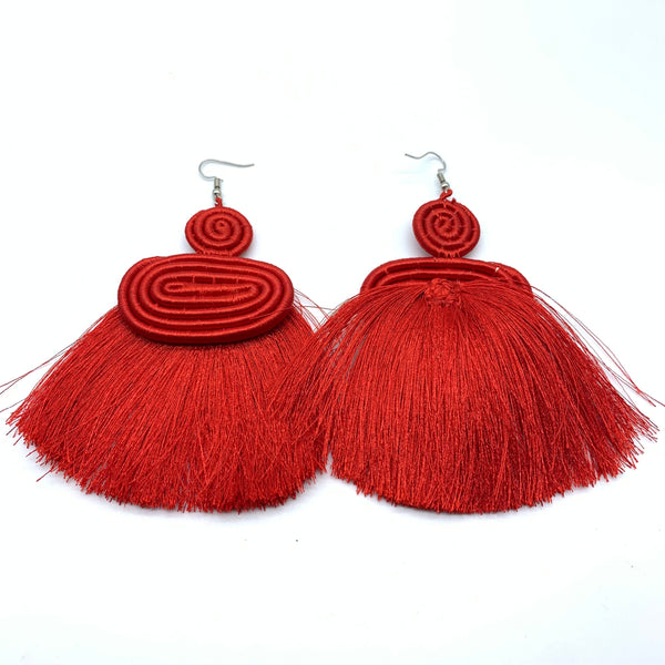 Thread Earrings Meza-Red Variation