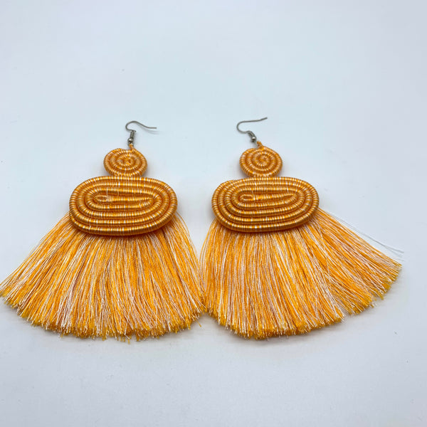 Thread Earrings Meza-Orange Variation