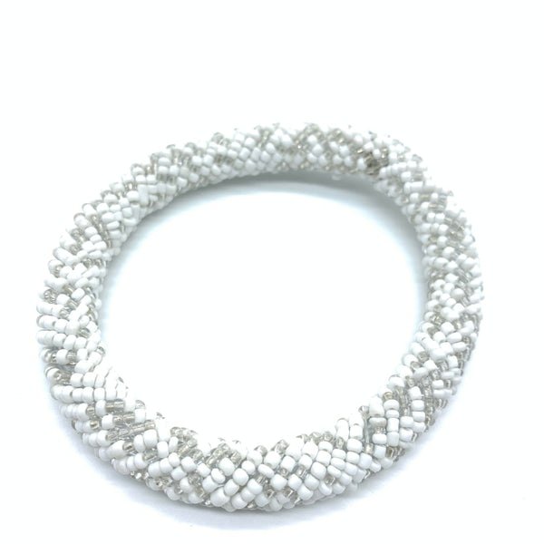 Beaded Bangle-White