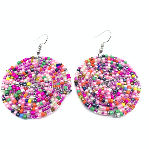 Beaded Earrings Duni-Pink