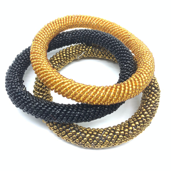 Beaded Bangle-Gold 3