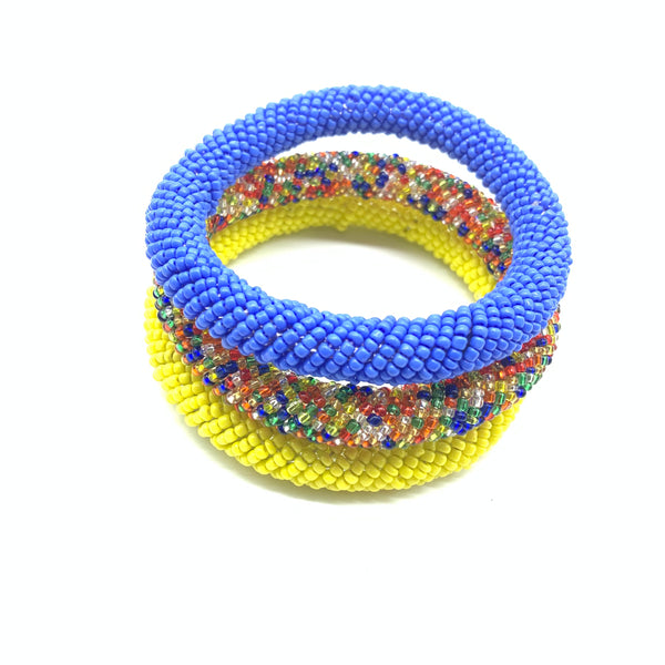 Beaded Bangle-Yellow 2