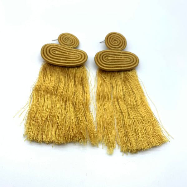 Thread Earrings Leza-Gold Variation