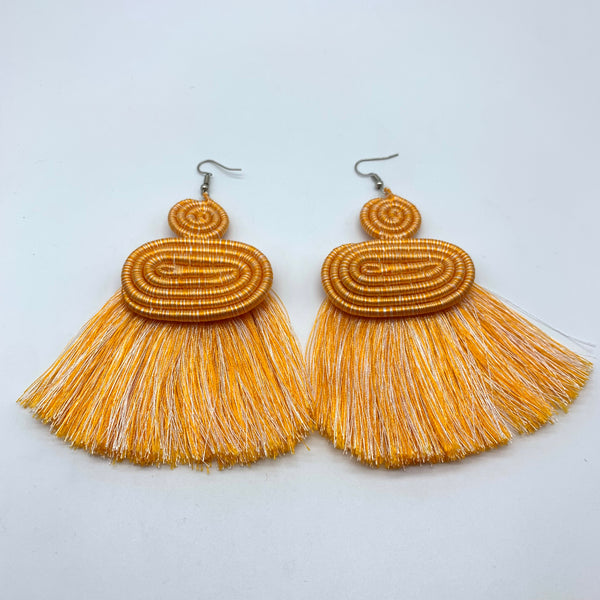 Thread Earrings Meza-Orange Variation