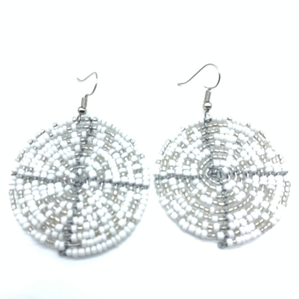 Beaded Earrings Duni-White