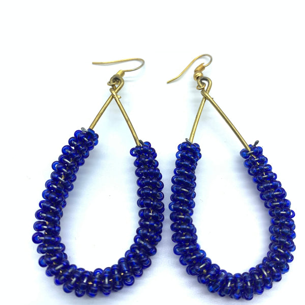 Beaded Earrings Nuru-Blue