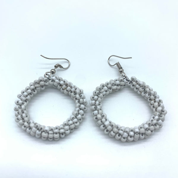 Beaded Earrings Kaweria-White