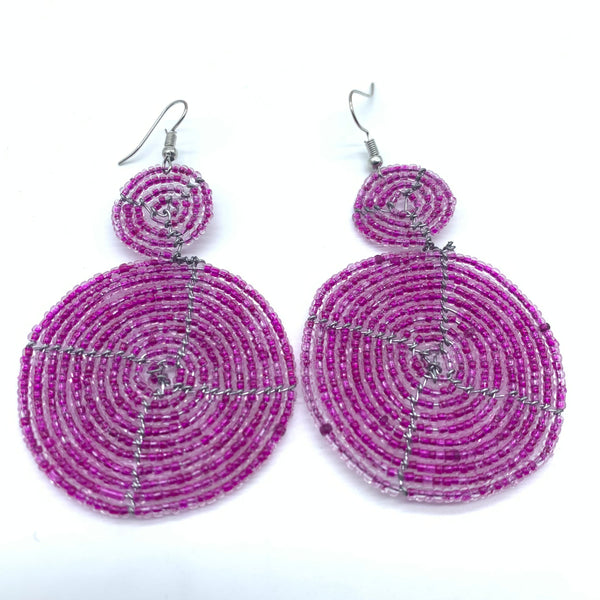 Beaded Earrings-Pink Variation 4